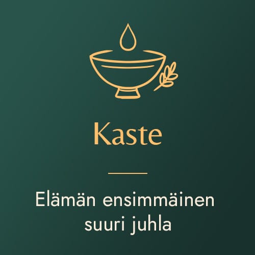 kaste painike elämän ensimmäinen suuri juhla kastemalja