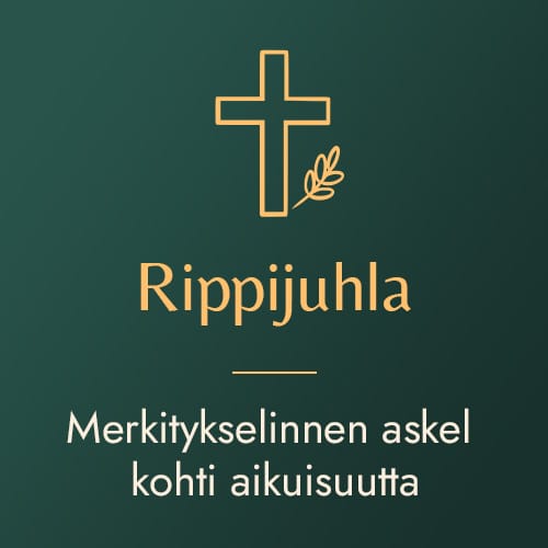 rippijuhla merkityksellinen askel kohti aikuisuutta rippiristi